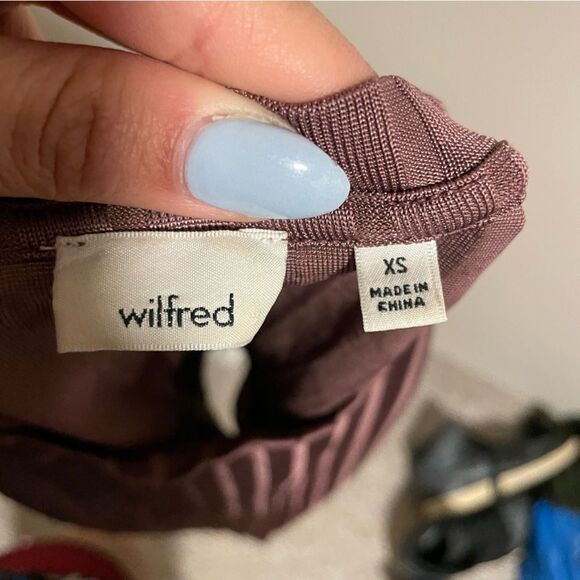 Aritzia Wilfred Mauve Maincy Open Back Backless Long Sleeve Bodysuit Size XS - Picture 5 of 6